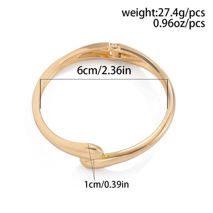 DIEZI 3 Styles Vintage Hip Hop Metal Cuff Bangles Punk Gold Silver Color Geometric Spring Bangles For Women Bracelet Men Jewelry