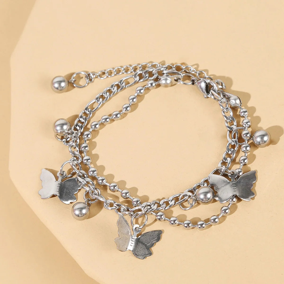 1PC Women's Fashion Trend Multi layered Steel Ball Bean Love Bracelet Travel, Date, Banquet, Party, Festival Dressing Gifts-2061
