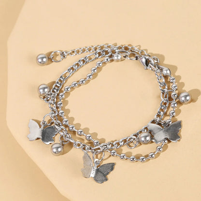 1PC Women's Fashion Trend Multi layered Steel Ball Bean Love Bracelet Travel, Date, Banquet, Party, Festival Dressing Gifts-2061