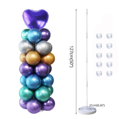 1/2set Adjustable Balloon Column Stand Metal Balloon Stand Holder with Plastic Base for Wedding Decor Birthday Baby Shower Party