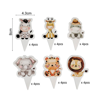 Jungle Birthday Disposable Tableware Wild One Paper Plates Cups Napkins Tablecloth Safari Jungle Animals Theme Party Decorations