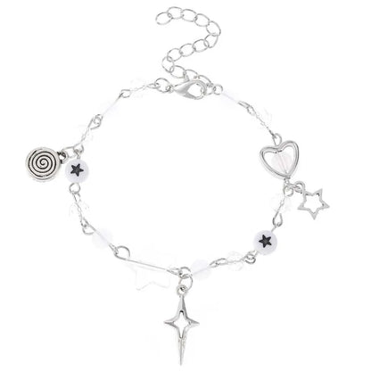 Fashion Couple Beads Bracelets Love Heart Star Handmade Y2K Charm  Anime Beaded Kawaii Friendship Couple Bracelet Jewelry