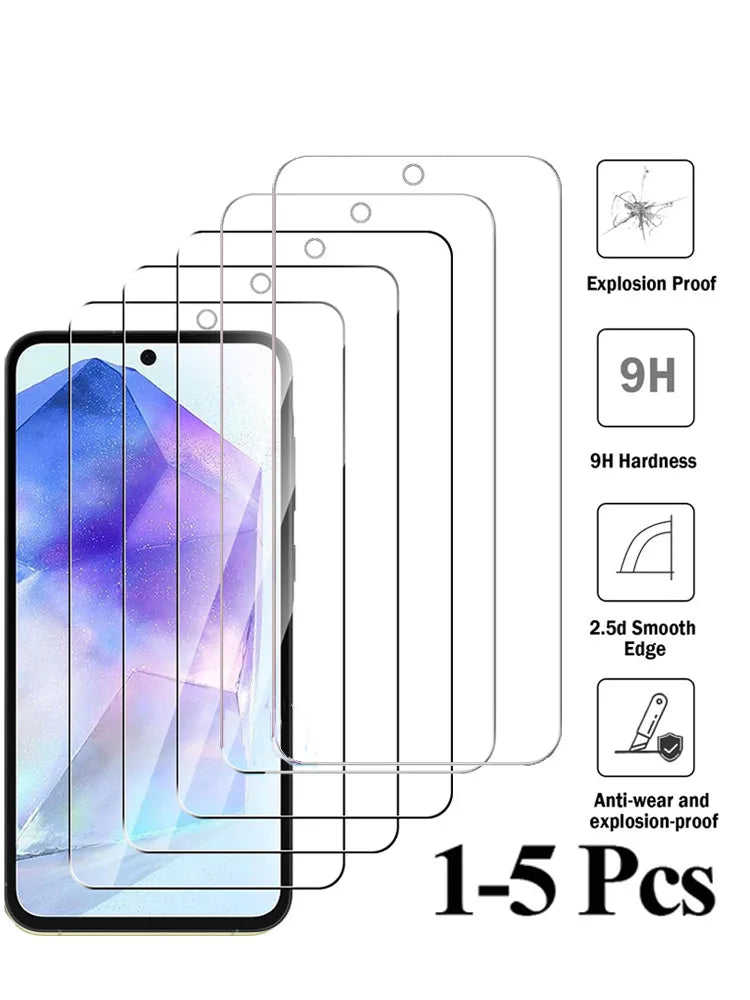 for Samsung A55 A56 Tempered Glass Screen Protector for Samsung Galaxy A55 A54 A14 A35 A34 A51 A52 A52S A36 A15 A16 A25 S24 S25