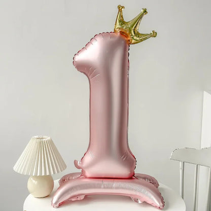 40 inch Pink Standing Crown Digital Girl Birthday Party Anniversary Party Decoration Balloon