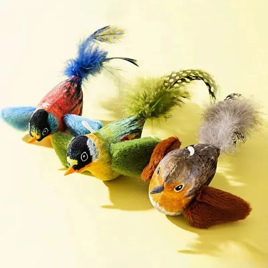 Simulation Bird Cat Toys Cats Interactive Cat Toy Realistic Bird Sound Cat Toy Plush Cat Toy Catnip Cat Toy for Cats Kitten Toy