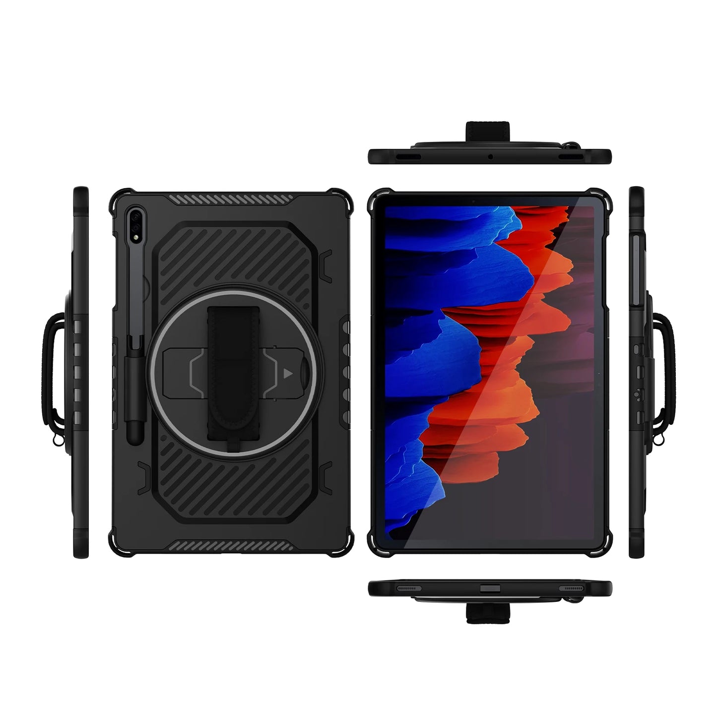 Funda Tablet Cover for Samsung Galaxy Tab S7 S8 S9 11inch Rotation Stand Case for Galaxy Tab S7FE S7+ S8+ S9Plus 12.4inch Case