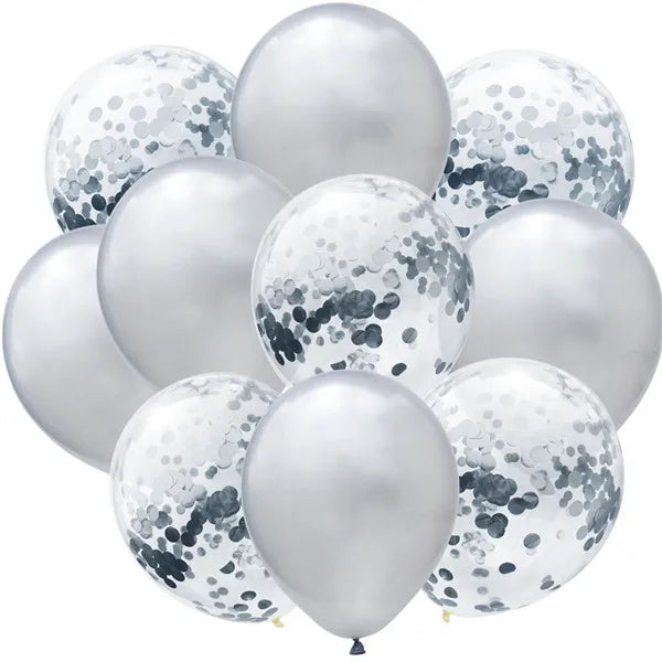 12inch 10pcs Mix Blue Rose Gold Confetti Latex Balloon colorful Baby Shower Wedding Birthday Party Decor Clear Balloons kids toy