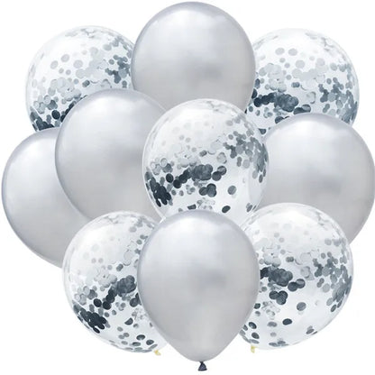 12inch 10pcs Mix Blue Rose Gold Confetti Latex Balloon colorful Baby Shower Wedding Birthday Party Decor Clear Balloons kids toy