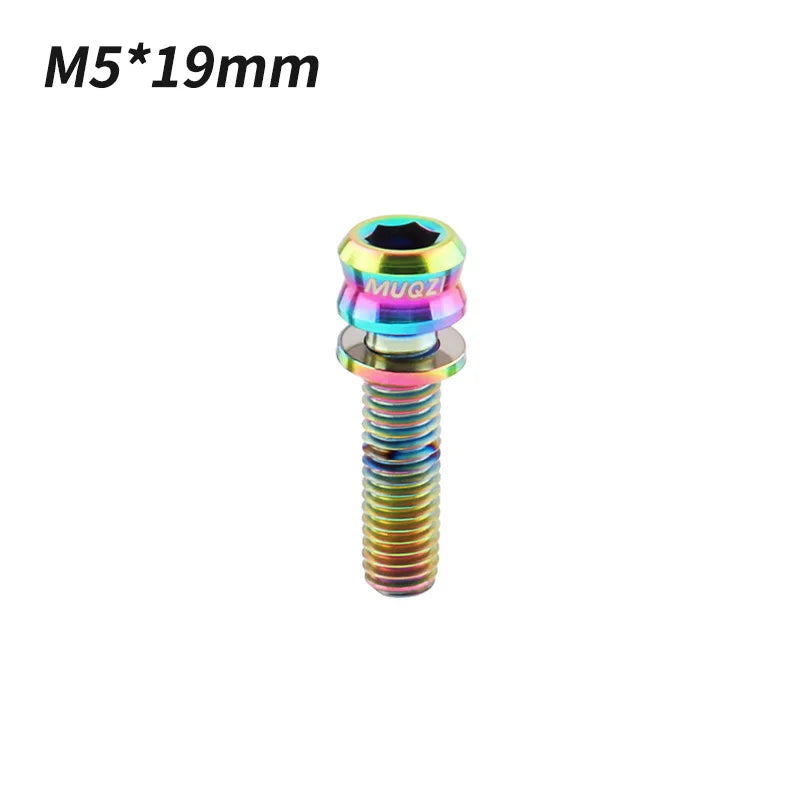 MUQZI Titanium Bolt M5x17mm M5x19mm Bicycle Nut Titanium Alloy Stem Bolts MTB Road  Folding Bike Screw Accessories