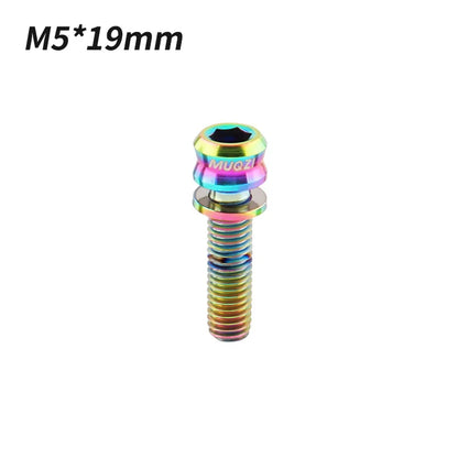 MUQZI Titanium Bolt M5x17mm M5x19mm Bicycle Nut Titanium Alloy Stem Bolts MTB Road  Folding Bike Screw Accessories