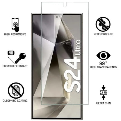 4PCS Tempered Glass For Samsung Galaxy S24 Ultra S24+ Plus Fingerprint Unlocking Screen Protector S24Ultra Protective Glass