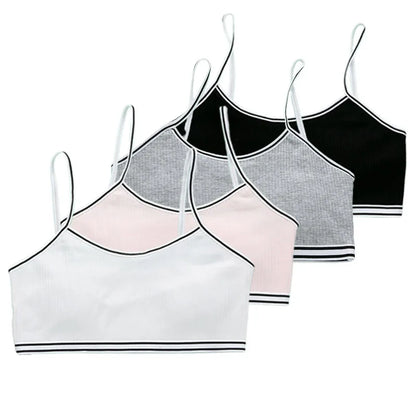 4 Pcs/Lot Teen Girl Sports Bra Kids Top Camisole Young Puberty Small Training Bra For 8-16 Years Girls Training Bra
