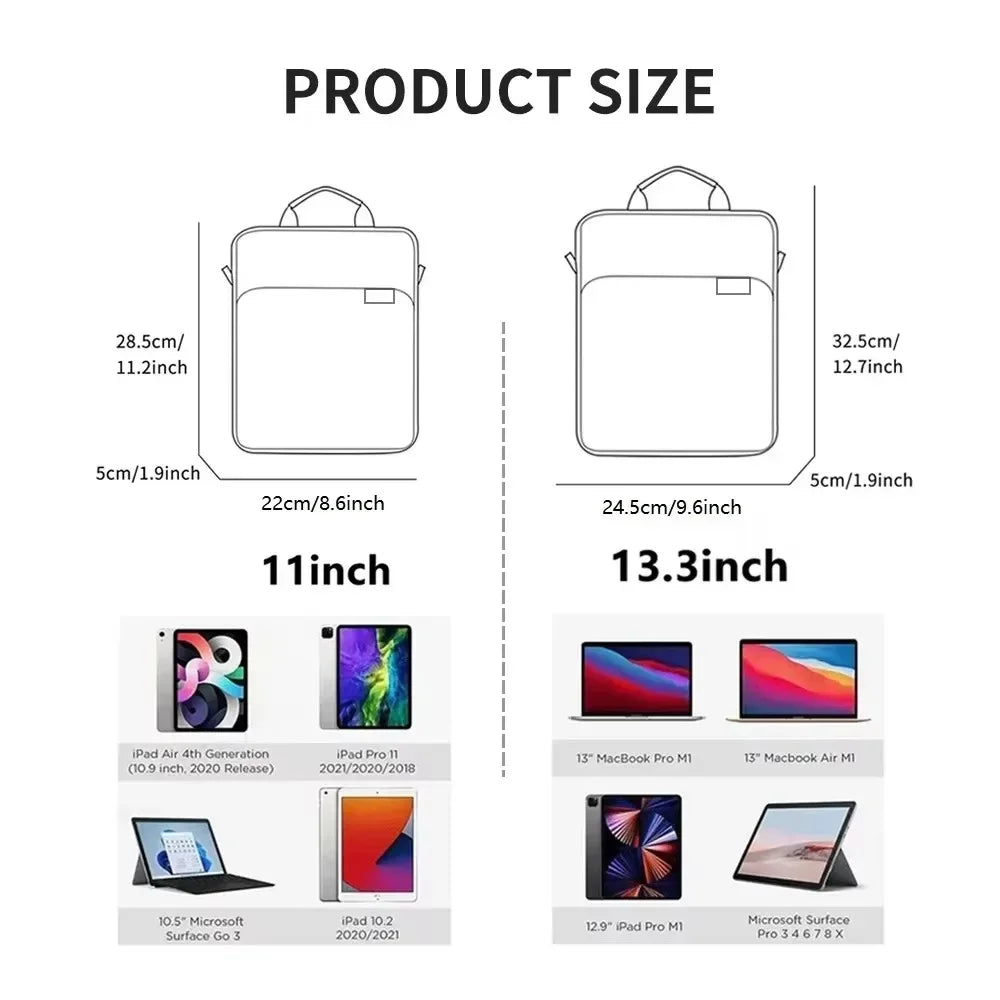 Tablet Bag Case for Samsung Galaxy Tab S10 Plus Ultra S9 S8 Universal Laptop Pouch Handbag for Galaxy Tab S10 Ultra Accessories