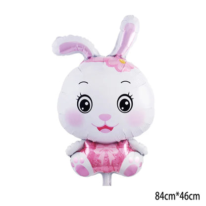 Cartoon Animal Rabbit Deer Foil Balloon Kids Gifts Birthday Party Jungle Animal Theme Decoration Squirrel Fox Bear Helium Globos