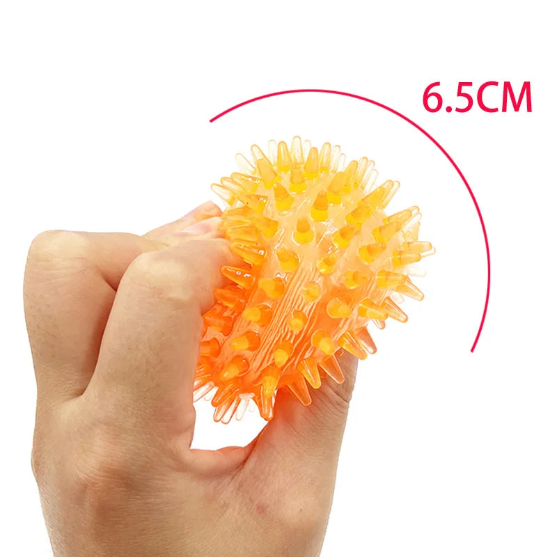 Dog Toys Luminous Sound Toy Bouncy Ball Pet Toy Flash Thorn Ball Molar Tooth Cleaning Toy Cat Dog Accessories
