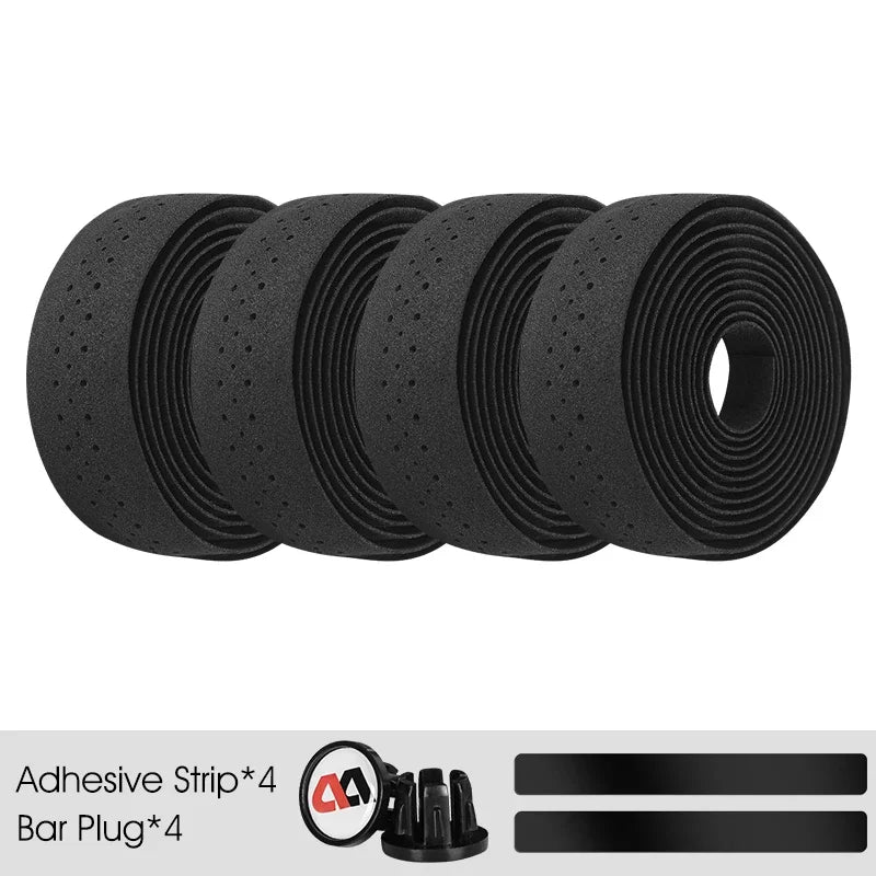 WEST BIKING Bicycle Handlebar Tape EVA PU Bar Tape Soft Cycling Damping With 2 Bar Plug Road Bicycle Anti-slip Shock straps