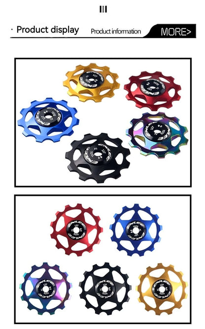 ENLEE Bike Aluminum Alloy Guide Wheel Pulley Rear Derailleur 11T 13T Guide MTB Ceramic Bearing Jockey Wheel For 4/5/6MM