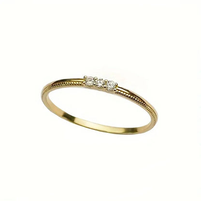 Trendy Simple Thin Ring Lady Versatile Accessories Gold Color/Silver Color Bright Micro Zirconia Jewelry for Daily Wear