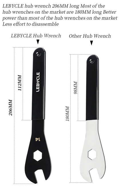LEBYCLE MTB Bicycle Hub Cone Wrench 13 14 15 16 17 18 19 20mm Open Hub Wrench Road Bike Wheel Pedal Repair Tool