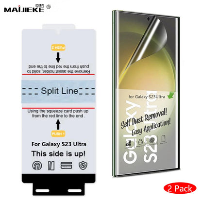 2 Pack Front Hydrogel Film for Galaxy S25 Ultra S21 S22 S23 S24 Ultra S20 Plus Note 20 Ultra Note 10 Plus Screen Protector