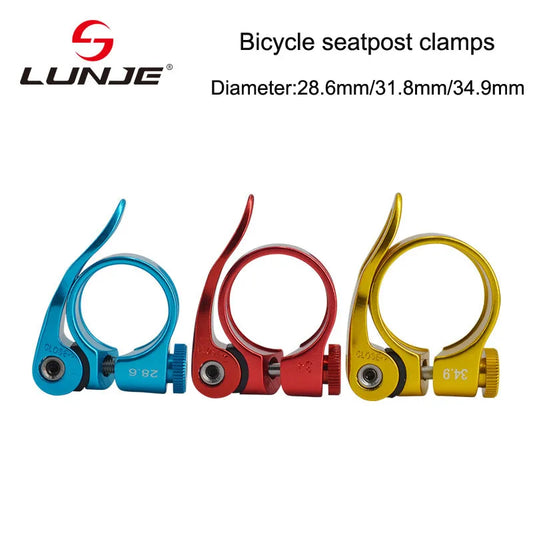 LUNJE Road Bike Aluminum Ultralight Bicycle Seat Post Clamp 28.6mm 31.8mm 34.9 mm Mountain Road  bicycle seatpost clamp bicycle