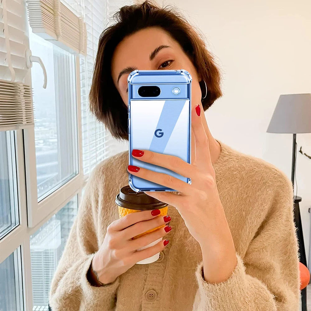 Shockproof Silicone Soft Case For Google Pixel 9 XL 8 7 6 Pro 8A 7A 6A Ultra Thin Soft Back Cover Clear Shell Transparent Cover