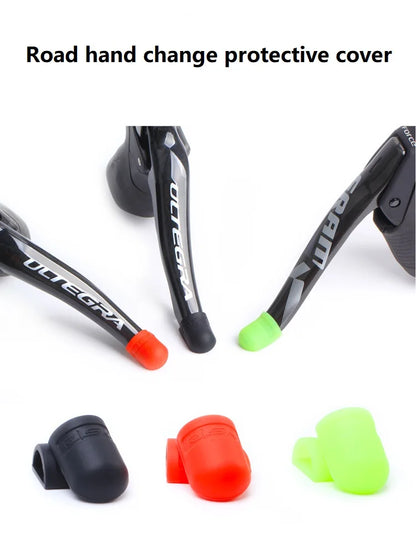 2pcs Silicone Anti-skip Bicycle Handlebar Tape plug Fixed Ring Road Bike Shift Handle Protection Cover Non-Slip Cycling Accessor