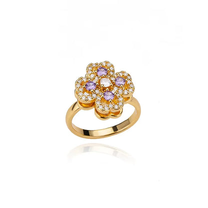 Anti Stress Anxiety Fidget Rings for Women Stainless Steel Sunflower Sun Star Spinner Ring Christmas Jewelry Gifts