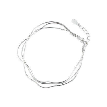 Simple Layer Bracelets for Women Korean Fashion Silver 925 Jewelry Hot Fashion 925 Sterling Silver Bracelet for Women