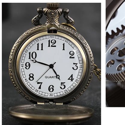Best Gifts Luxury Quartz Pocket Watch Design Playing Card Necklace Pendant Pocket Watch Clock for Mens Womens