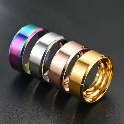 6 Colors Classic 8mm Tungsten Mens Ring Surface Brushed Stainless Steel Ring for Women Wedding Band Couples Jewelry Accessories