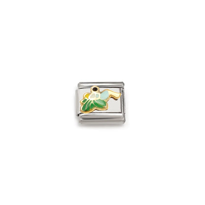 Italian Links Stainless Steel Charms Bracelet Women Enamel Coconut Tree Holiday Scenery Frog Elephant Fit 9mm Making Jewelry