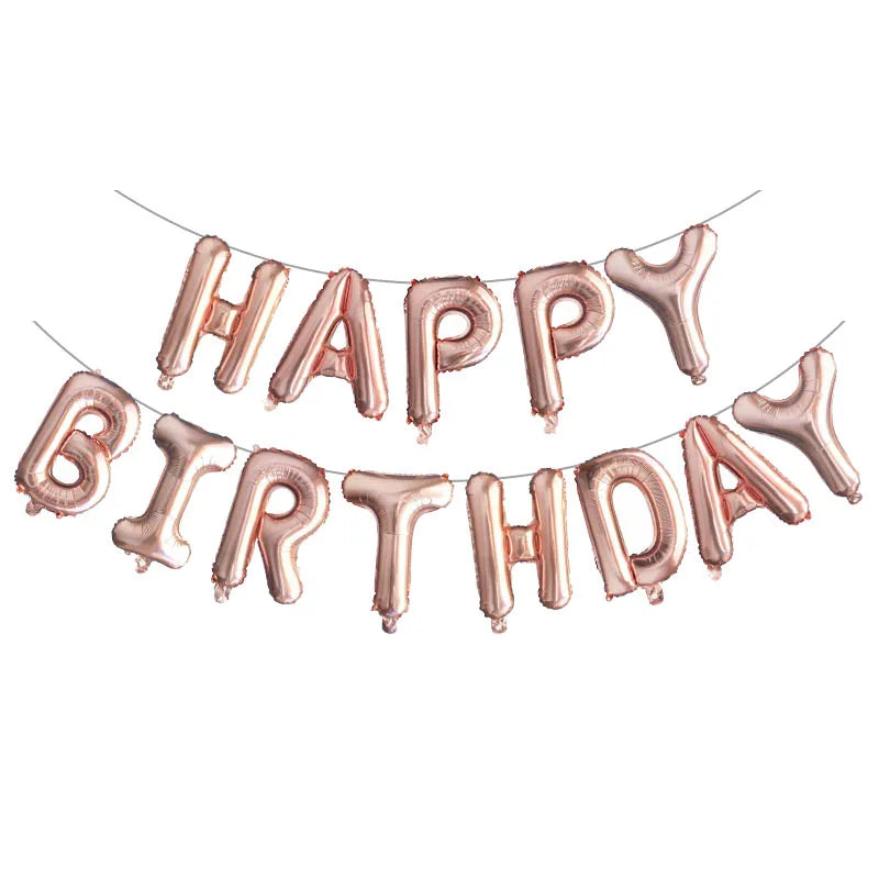 13pcs Happy Birthday Decoration Balloons Pink Blue Letter Foil Ballons Set Birthday Party Decor Air Globos Balony Anniversaire