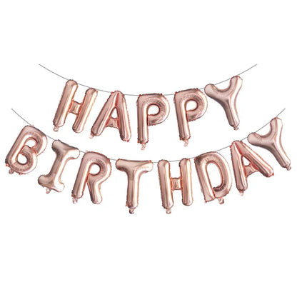 13pcs Happy Birthday Decoration Balloons Pink Blue Letter Foil Ballons Set Birthday Party Decor Air Globos Balony Anniversaire