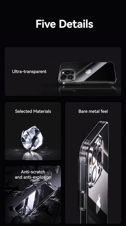 Joyroom Case For iPhone 16 Pro Max Anti-drop Transparent Cover For iPhone 16 15 14  Pro Max Shockproof Case With Len Protection