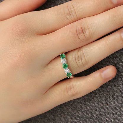 Fashion Contracted Women Wedding Rings with White/Green/Rose Red/Blue CZ Exquisite Female Finger-rings New Trendy Jewelry
