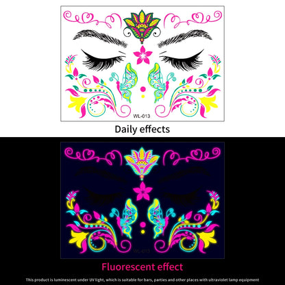 3D Face Eyes Party Makeup Tattoo Sticker Acrylic Diamond Rhinestones Sticker Self-adhesive Mixed Crystal Face Decoration Sticker