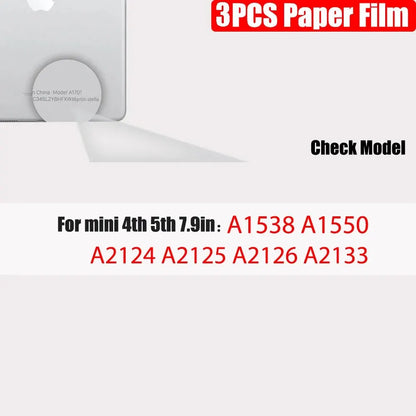 3Pcs Paper Feel Like Screen Protector For iPad 10th 9th Generation 8 7 6 Air 5 4 Pro 11 12.9 10.5 9.7 Mini 5 6 13 2024 No Glass