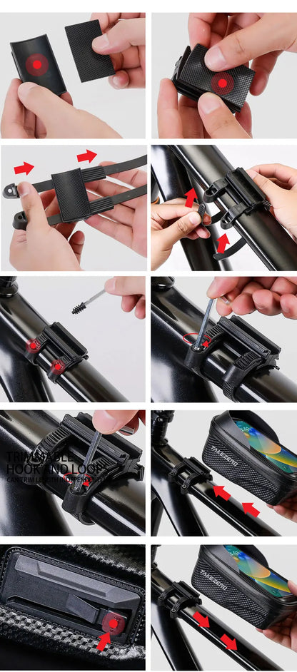 TAKEZERO A2X Mountain Bike EVA Hard Shell Bicycle Bag - Quick-Release Front Bar Bag for Handlebar Mount, Cycling Equipment