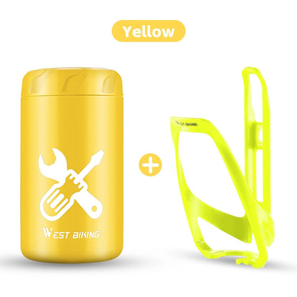 WEST BIKING Bicycle Repair Tool Storage Capsule Portable Waterproof Toolkit With Water Bottle Cage MTB Road Bike Accessories
