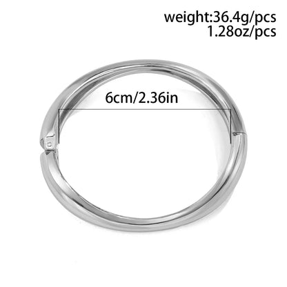 DIEZI 3 Styles Vintage Hip Hop Metal Cuff Bangles Punk Gold Silver Color Geometric Spring Bangles For Women Bracelet Men Jewelry