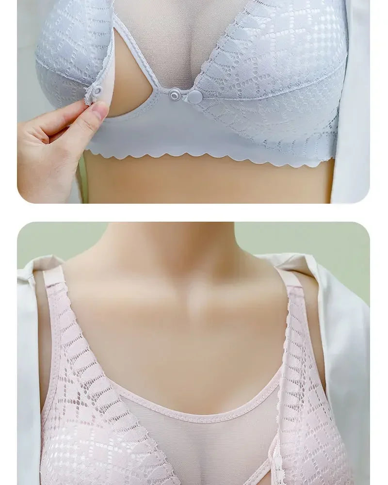 Front Button Maternity Nursing Bra Adjustable Gathered Underwear Comfortable Breastfeeding Bra for Feeding Pregnant Women Clothe