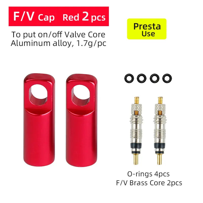 Deemount 2 in 1 Presta Caps F/V Valve Core Overhaul Install Tool CNC Anodized Alloy Light Weight Bicycle Valve Nipple 10/4/2PCS