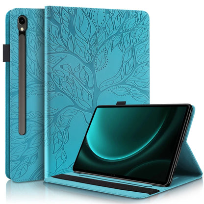 Tablet for Samsung Galaxy Tab S9 FE Case 10.9 inch 3D Tree Embossed Flip Stand TPU Cover for Funda Galaxy Tab S9 FE S9FE Case