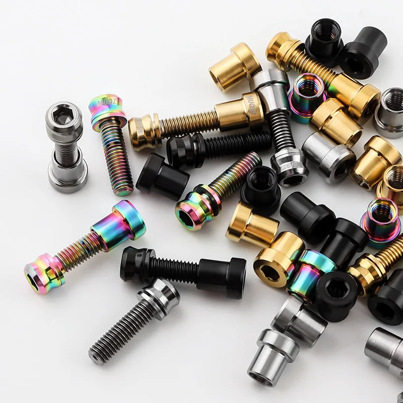 MUQZI Titanium Bolt M5x17mm M5x19mm Bicycle Nut Titanium Alloy Stem Bolts MTB Road  Folding Bike Screw Accessories