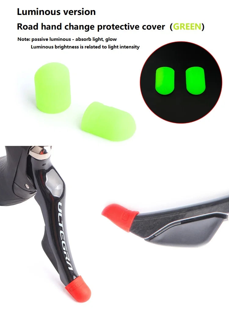 2pcs Silicone Anti-skip Bicycle Handlebar Tape plug Fixed Ring Road Bike Shift Handle Protection Cover Non-Slip Cycling Accessor