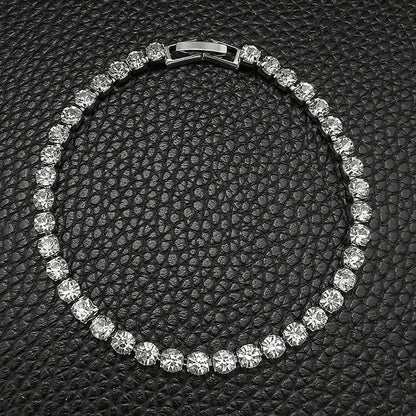 2024 New Arrival  Luxury Round Silver Color on Hand Bracelet Bangle for Women Anniversary Gift Jewelry Bulk Sell S5650