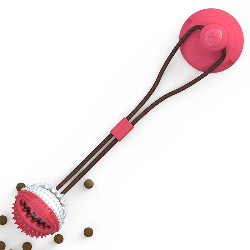 Interactive Suction Cup Dog Toy Large Dog Ball Toys Suction Cup Ropes Interactive Leaking Slow Feeder Chew Toy Toothing Clean