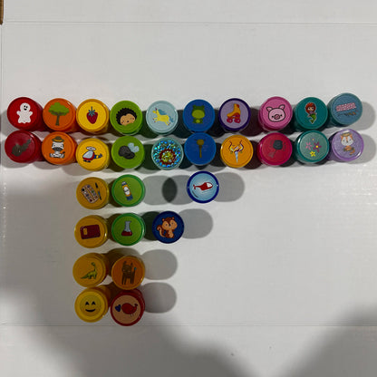 20pcs Assorted Stamps for Kids Self-ink Stamps Children Toy anima Smiley Face Seal Scrapbooking DIY Painting Photo Album Decor ﻿