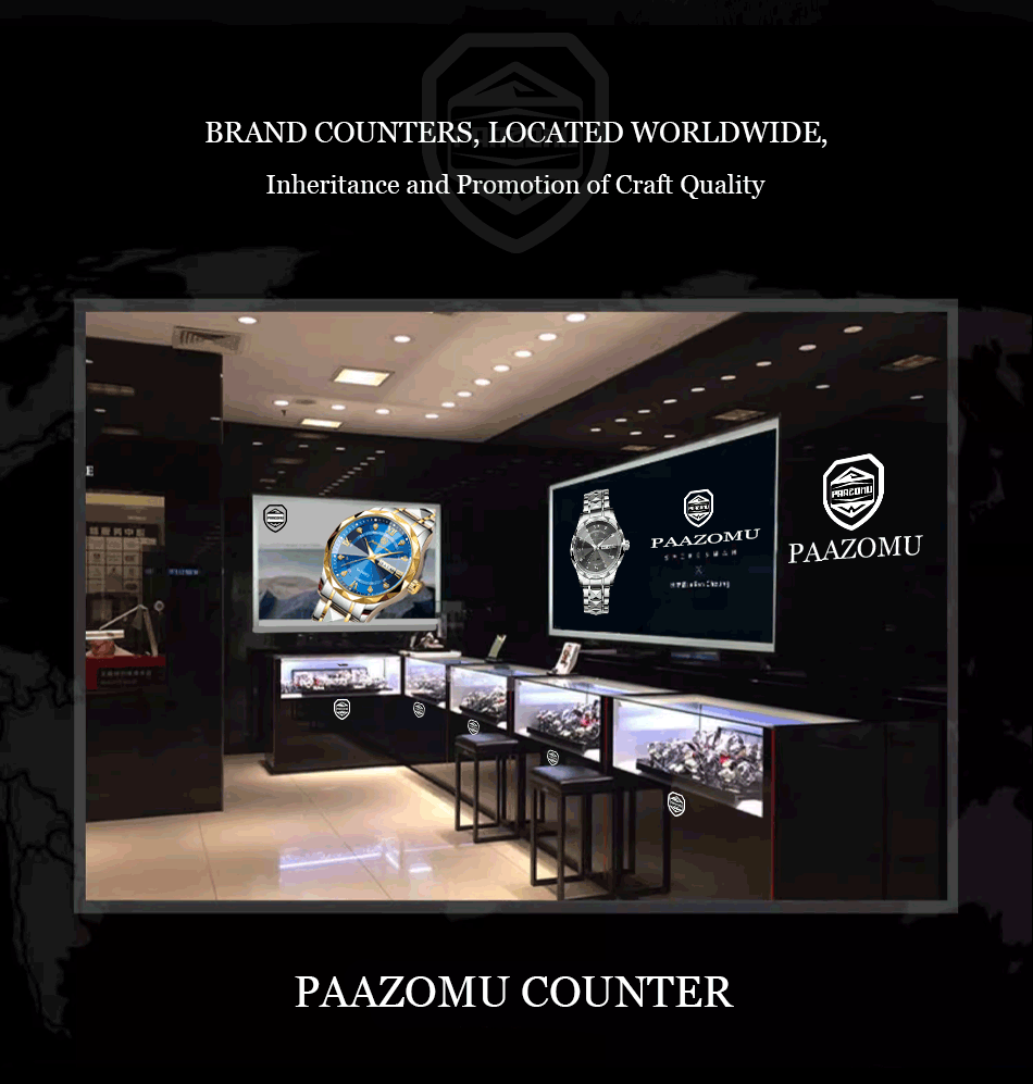 PAAZOMU Luxury Men Watches Business Top Brand Man Wristwatch Waterproof Luminous Date Week Quartz Men's Watch High Quality+Box